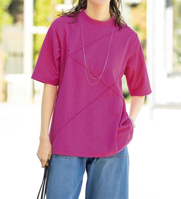 ルフラン（ルフラン）の「ひんやり綿１００％スラブカットソー（カットソー）」｜詳細画像