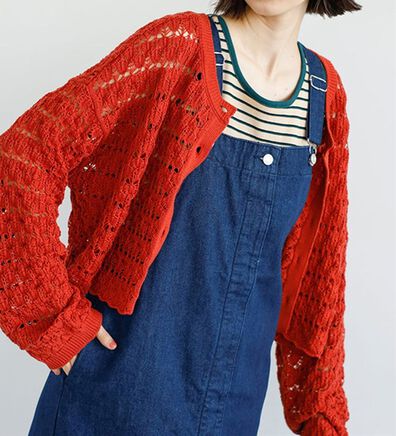GeeRA（ジーラ）の「２ＷＡＹクロシェニットカーディガン（ニットカーディガン）」
