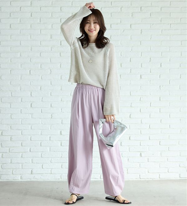 BELLUNA（ベルーナ）の「スパンコール付透かし編みニットプルオーバー（ニット・セーター）」｜詳細画像