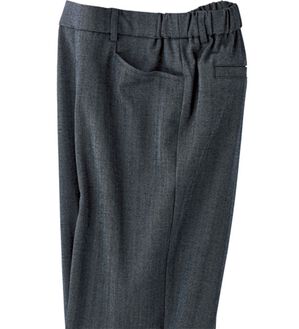 BELLUNA（ベルーナ）の「ソフトタッチ上品美ピンタックパンツ（フルレングスパンツ）」｜グレーヘリンボーン