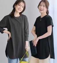 Viola e Viola（ヴィオラ エ ヴィオラ）の「＜選べる袖丈＞さらり綿混チュニックＴシャツ（チュニック）」