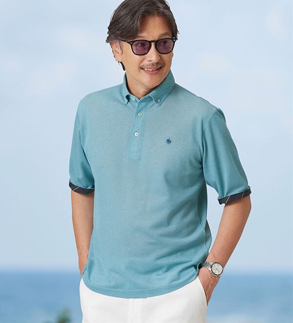 「＜ポロ・ビーシーエス＞上品５分袖ポロシャツ（メンズポロシャツ）」｜詳細画像