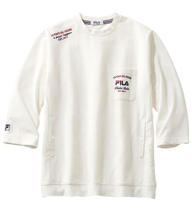 「＜フィラ＞サラッと快適！ゆったり７分袖ライトトレーナー・７分丈カーゴパンツ（メンズトレーナー）」