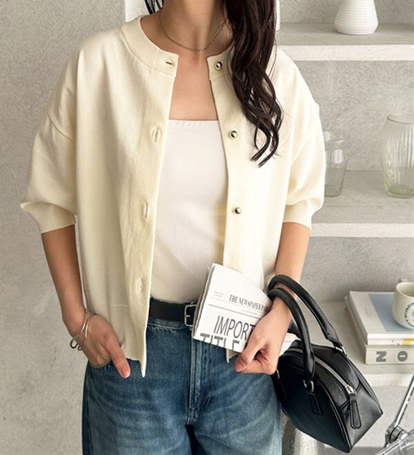 GeeRA（ジーラ）の「メタルボタンスポンディッシュカーディガン（ニットカーディガン）」｜詳細画像