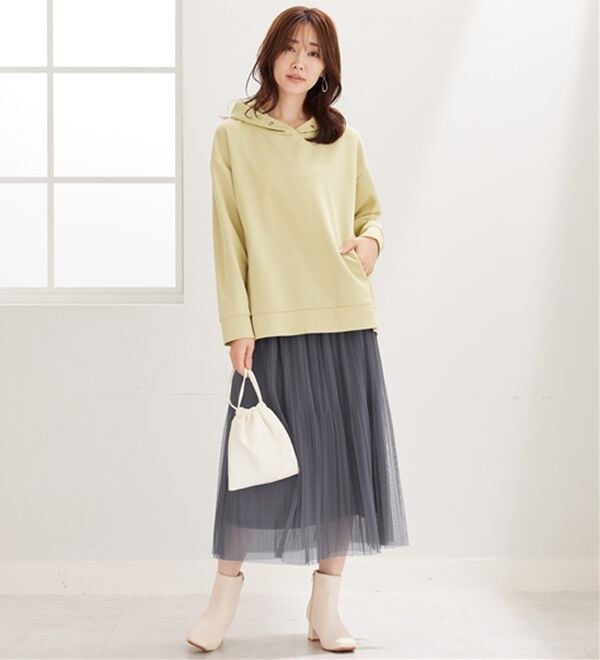 BELLUNA（ベルーナ）の「チュール素材プリーツスカート（ロングスカート）」｜詳細画像
