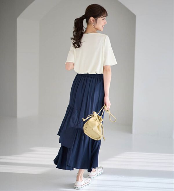 alotta（アロッタ）の「【4つの機能付】ひんやりチューリップ袖ブラウスTシャツ（カットソー）」｜詳細画像