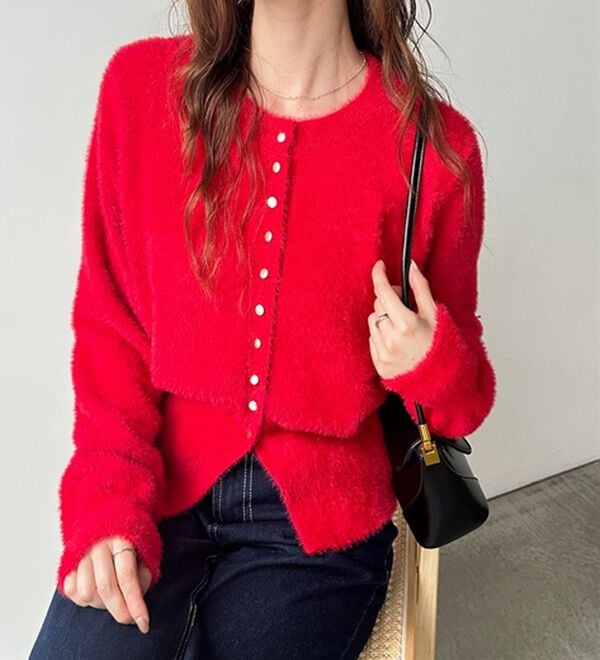 GeeRA（ジーラ）の「裾スリットシャギーコンパクトカーディガン（その他カーディガン）」｜詳細画像