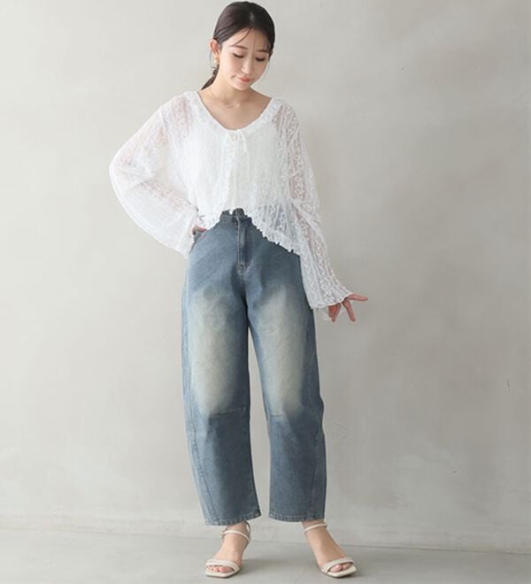 A HAPPY MARILYN（アハッピーマリリン）の「【Ｌ～８Ｌ】トレンドスタイルの、バレルパンツ。（ワイドパンツ・ガウチョ）」｜詳細画像