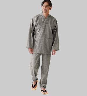「麻入りサラッと涼感作務衣（メンズ和装・浴衣・和装グッズ）」｜詳細画像