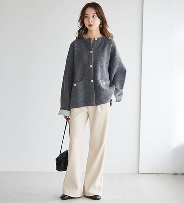 RANAN（ラナン）の「あったか裏ベロアニットコールフレアパンツ（フルレングスパンツ）」｜詳細画像