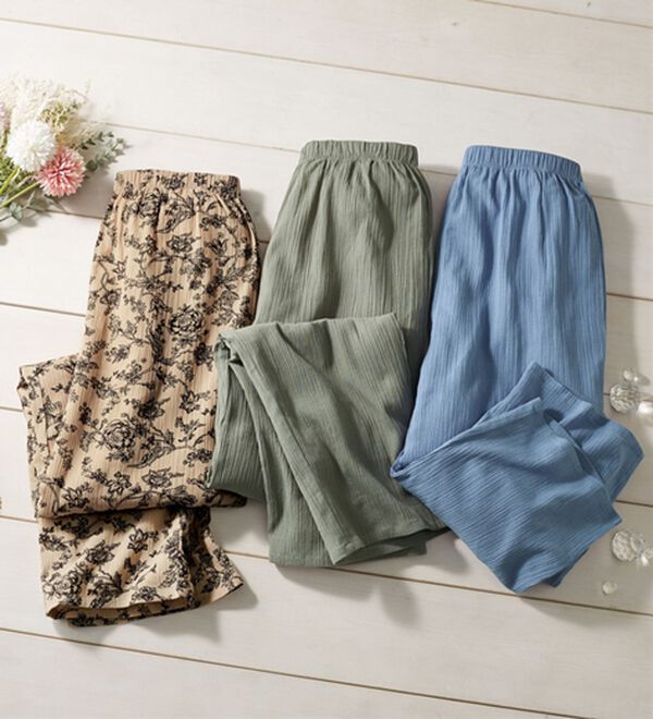 「ベタつきをサラッ！綿１００％楊柳ラクばきパンツ（パジャマ・ルームウェア）」｜詳細画像