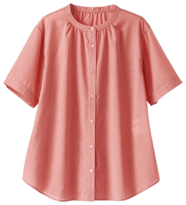 BELLUNA（ベルーナ）の「ギャザー使いバンドカラーブラウス（ブラウス）」｜詳細画像