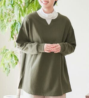 Viola e Viola（ヴィオラ エ ヴィオラ）の「あったか裏起毛キーネックゆるチュニック（チュニック）」｜詳細画像