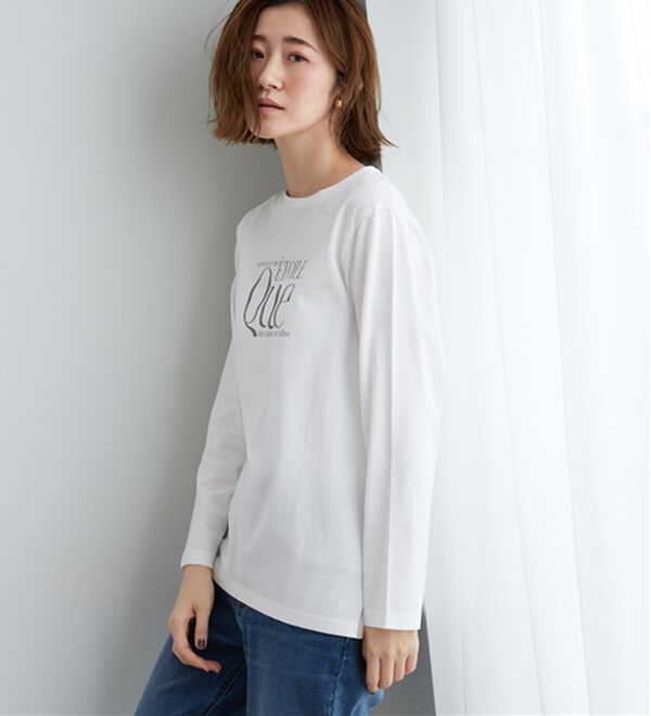 BELLUNA（ベルーナ）の「【着回しのミカタ！】綿100％大人顔サマ見えプリントロンT（カットソー）」｜詳細画像