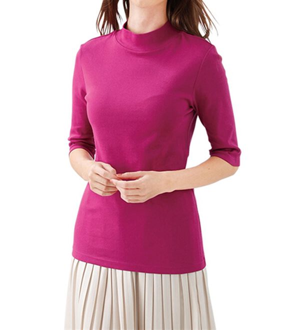 LAVIENNE（ラヴィエンヌ）の「【６色組】＜カラフルコットン＞綿１００％ハイネックプルオーバー（肌着・インナーウェア）」｜詳細画像