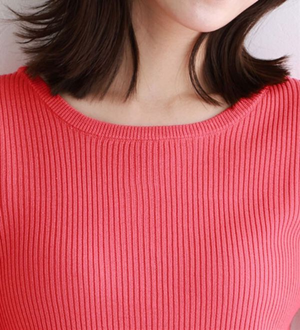 Pierrot（ピエロ）の「【選べるネック】パワーショルダーリブニット（ニット・セーター）」｜詳細画像