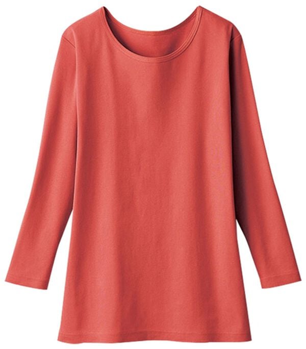 LAVIENNE（ラヴィエンヌ）の「＜カラフルコットン＞綿１００％クルーネックプルオーバー（８分袖）（肌着・インナーウェア）」｜詳細画像