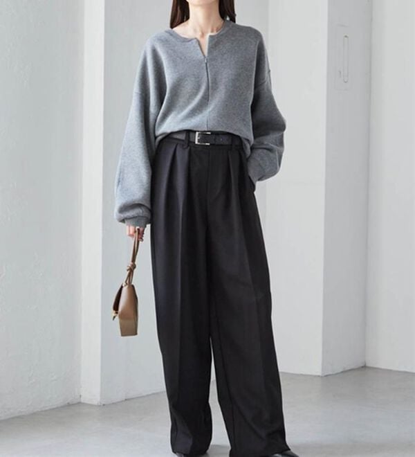 RANAN（ラナン）の「ウール調２タックワイドパンツ（フルレングスパンツ）」｜詳細画像