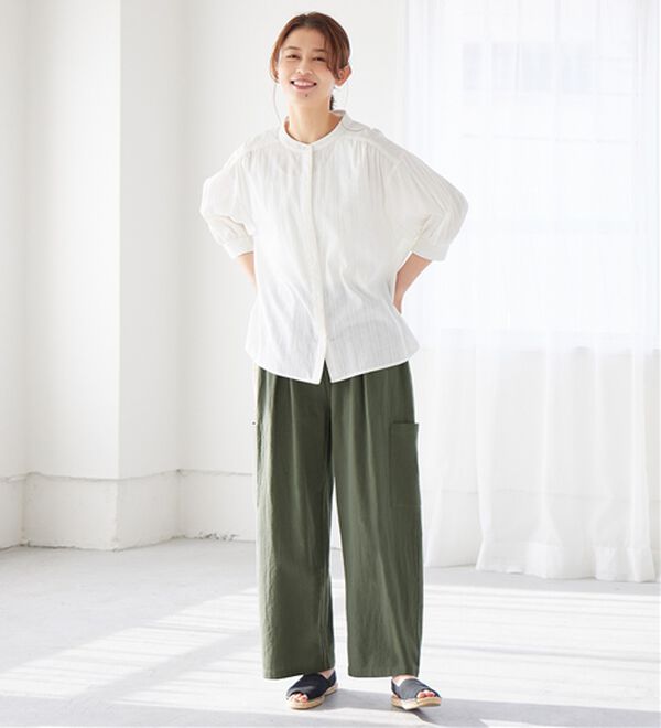 Viola e Viola（ヴィオラ エ ヴィオラ）の「綿１００％サイドポケットワイドパンツ（ワイドパンツ・ガウチョ）」｜詳細画像