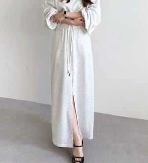 GeeRA（ジーラ）の「フロントスリットスウェットナロースカート（ロングスカート）」｜詳細画像