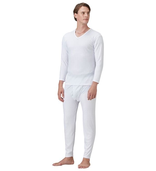 「【３色組】サーモケア（Ｒ）吸湿発熱綿混裏起毛インナー上下３色組（メンズ肌着・インナーウェア）」｜詳細画像