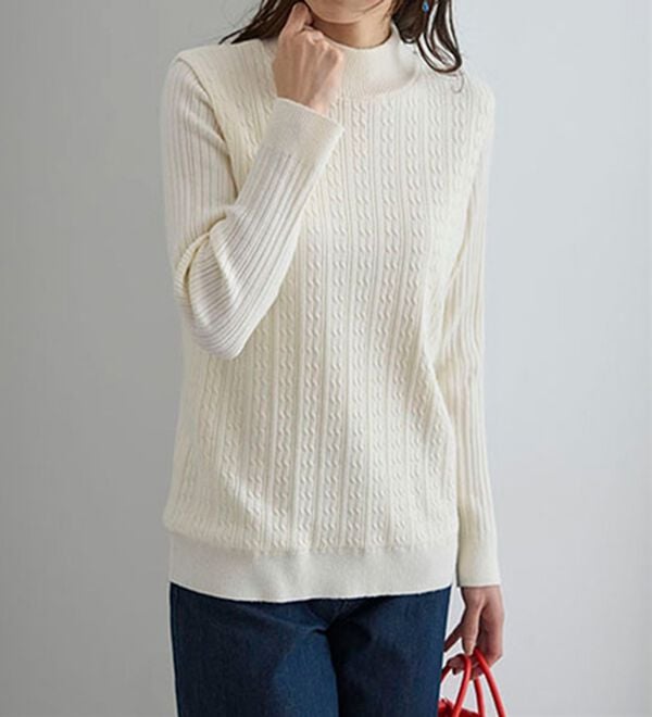 BELLUNA（ベルーナ）の「洗える！裏ベロアあったかセーター（ニット・セーター）」｜詳細画像