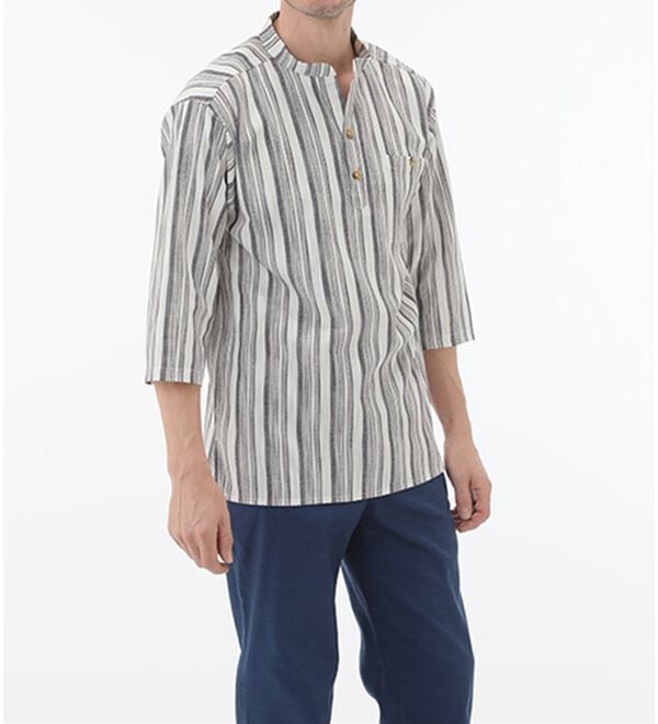 「ざっくり木綿のゆったりリラックスシャツ（メンズシャツ）」｜詳細画像