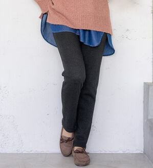 BELLUNA（ベルーナ）の「【あったか仕様♪】すっきり見え！裏ファーパンツ（フルレングスパンツ）」｜杢チャコール