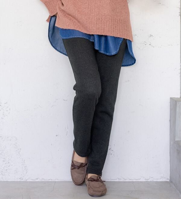 BELLUNA（ベルーナ）の「【あったか仕様♪】すっきり見え！裏ファーパンツ（フルレングスパンツ）」｜杢チャコール