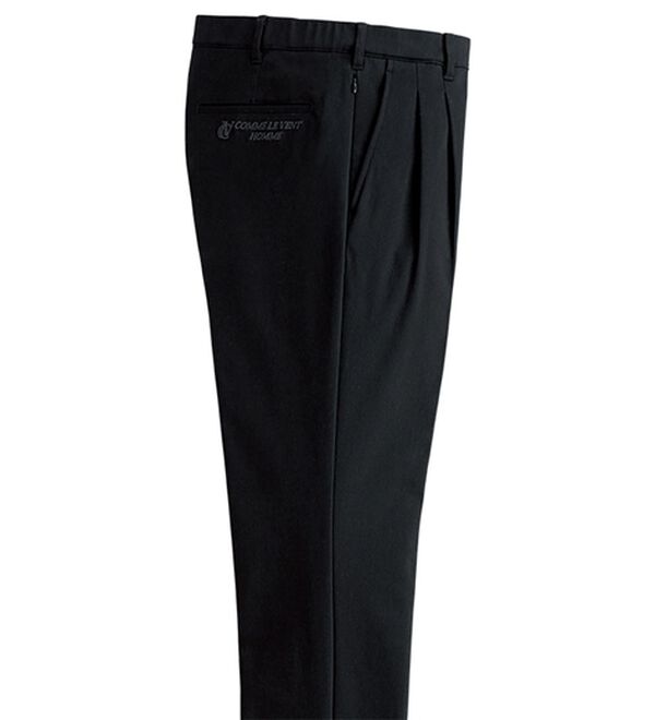 「＜コムルヴァン・オム＞＋８．９&deg;Ｃの素材ツータックチノパンツ（メンズチノパンツ）」｜ブラック