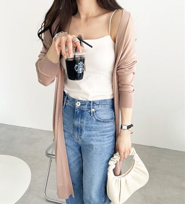 GeeRA（ジーラ）の「【3つの機能付】ロングニットカーディガン（ミディ丈）（ニットカーディガン）」｜詳細画像