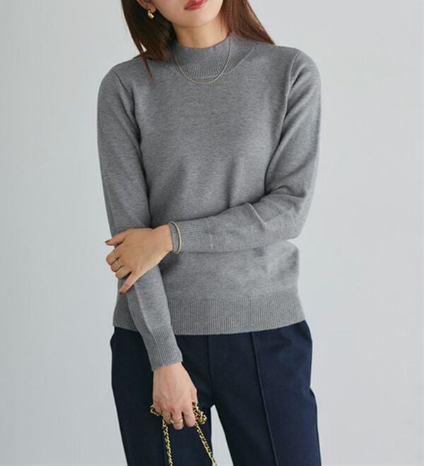 Pierrot（ピエロ）の「【Ｍ～３Ｌ】プレミアムカシミヤタッチハイネックニット（ニット・セーター）」｜詳細画像