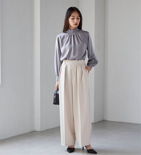 RANAN（ラナン）の「スカラップリブニット使いブラウス（ブラウス）」｜詳細画像