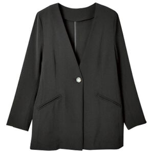 RANAN（ラナン）の「ノーカラーデザインジャケット（ノーカラージャケット）」｜ブラック