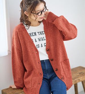 Viola e Viola（ヴィオラ エ ヴィオラ）の「洗えるもちもち　ミドル丈ニットカーデ（ニットカーディガン）」｜詳細画像