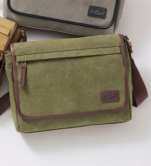 「＜クロコダイル＞洗い加工帆布バッグ（その他メンズバッグ）」｜カーキ