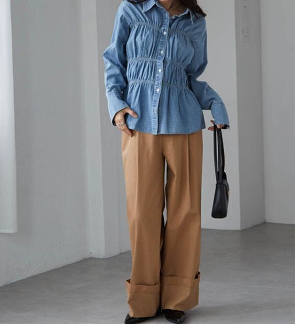 RANAN（ラナン）の「ライトデニムシャーリングデザインシャツブルー（シャツ）」｜詳細画像