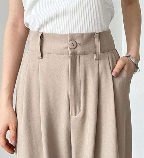 GeeRA（ジーラ）の「着心地抜群！ハイウエストダブルタックワイドパンツ（フルレングスパンツ）」｜詳細画像