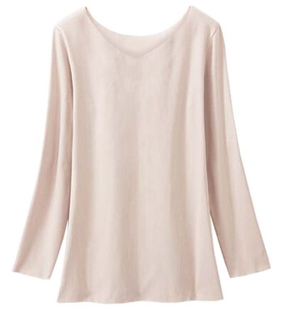 LAVIENNE（ラヴィエンヌ）の「吸湿発熱フラット仕立ての綿混２ｗａｙネックインナー（肌着・インナーウェア）」