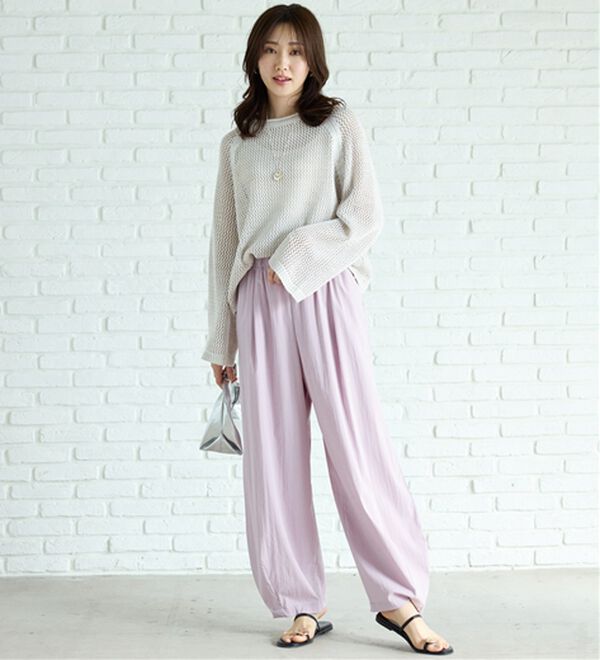 BELLUNA（ベルーナ）の「スパンコール付透かし編みニットプルオーバー（ニット・セーター）」｜詳細画像