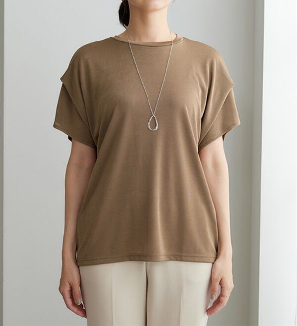 BELLUNA（ベルーナ）の「【2点セット】ネックレス付シャイニーかのこプルオーバー（カットソー）」｜詳細画像