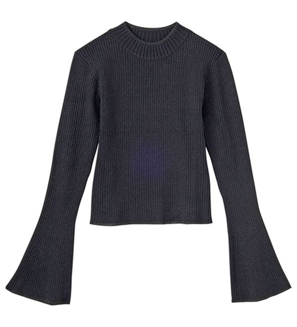 GeeRA（ジーラ）の「フレア袖ラメリブショートニットトップス（ニット・セーター）」｜詳細画像