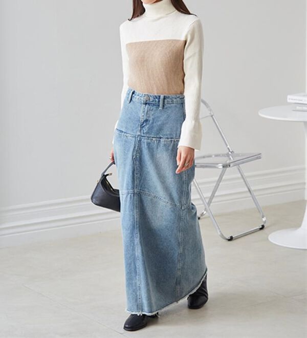 RANAN（ラナン）の「＜ムースタッチ＞洗える！バイカラータートルリブニット（ニット・セーター）」｜詳細画像