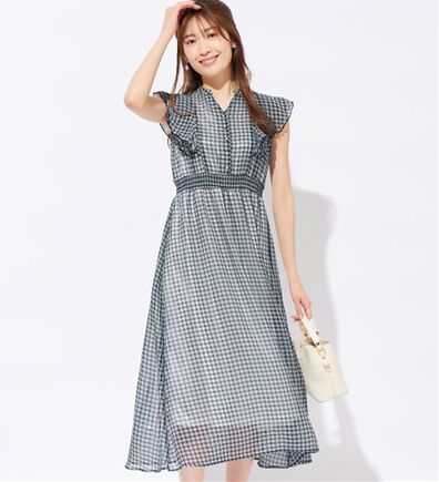 alotta（アロッタ）の「【接触冷感】シアーギンガムチェックワンピース（その他ワンピース）」