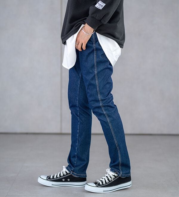 BELLUNA（ベルーナ）の「【選べる裏側】ぐん伸びニットデニムパンツ（フルレングスパンツ）」｜詳細画像