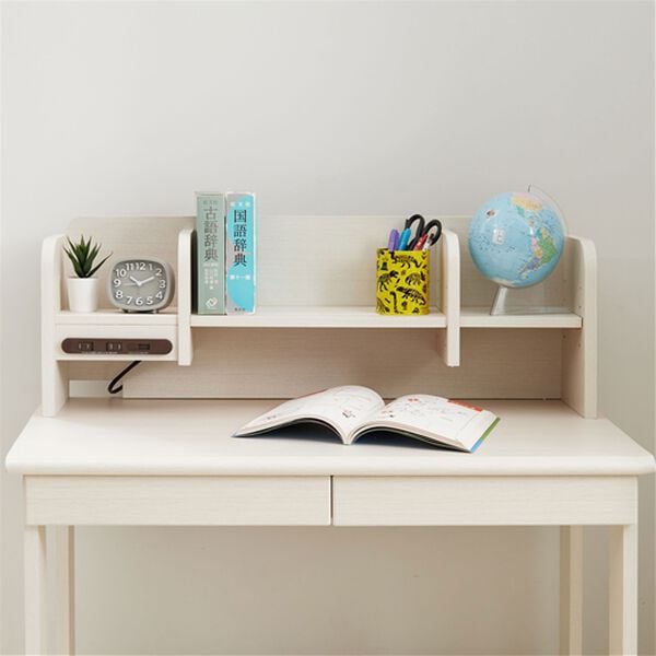 組み立て簡単 キッズデスク3点セット（デスク+デスクシェルフ+