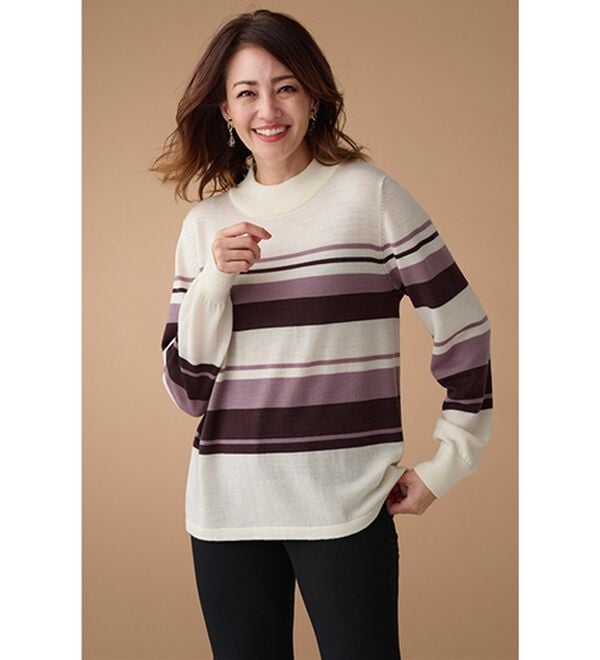 BELLUNA（ベルーナ）の「洗える！メリノウール１００％ハイネックセーター（ニット・セーター）」｜詳細画像