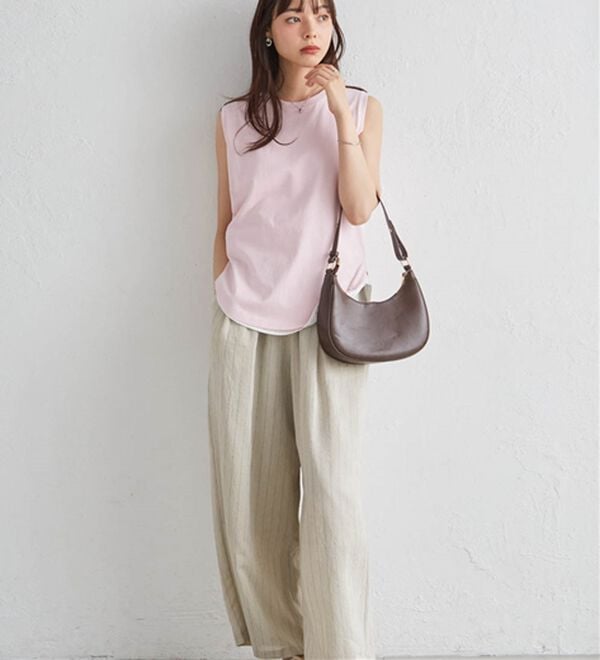 RANAN（ラナン）の「ひんやり！＜BC＞綿100％タンクトップ【選べる着丈】（カットソー）」｜詳細画像