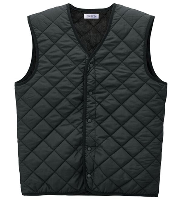 「【２色組】＜シンプル＆プラス＞暖か中わたインナーベスト（メンズベスト）」｜詳細画像