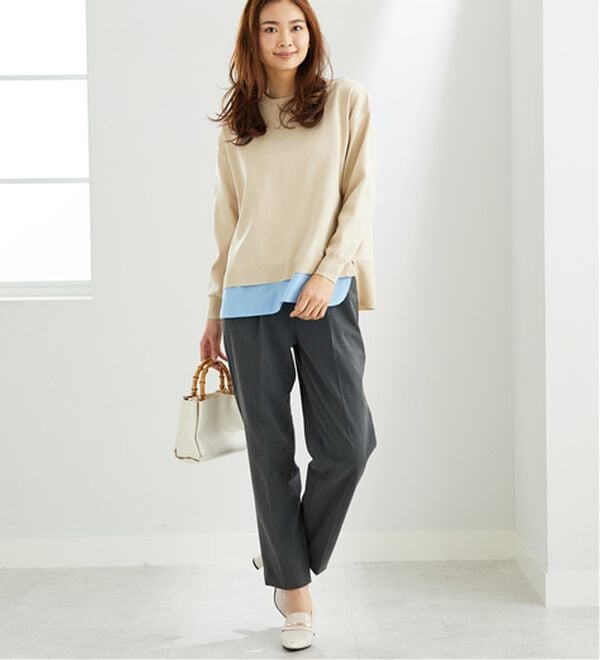 BELLUNA（ベルーナ）の「裾ボタン重ね着風ニットプルオーバー（ニット・セーター）」｜詳細画像